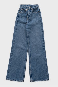 High-waisted wide-leg jeans