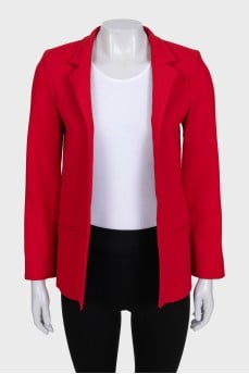 Red straight-cut jacket