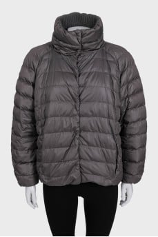 Reversible brown cashmere and silk jacket