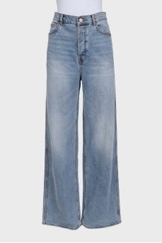 Straight-leg jeans with a distressed effect