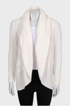 White cashmere cardigan without fastening