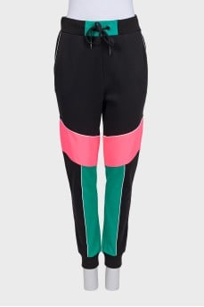 Black sweatpants with contrasting inserts