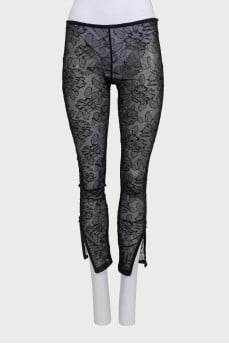 Black lace leggings