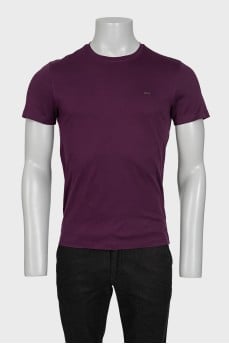 Men's purple T-shirt with logo