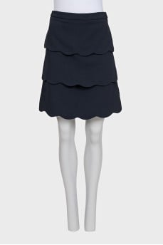 Straight-cut skirt with ruffles