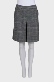 Gray plaid skirt with a zipper