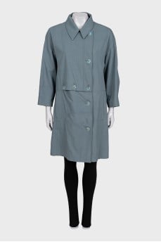 Men's light blue button-down coat