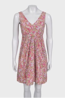 Fitted dress with a printed side zip