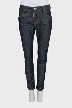 Blue skinny jeans with buttons