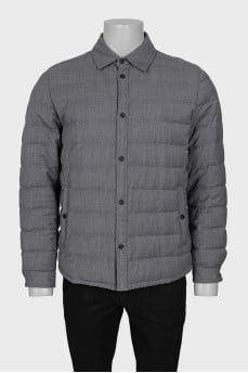 Men's straight-cut wool down jacket