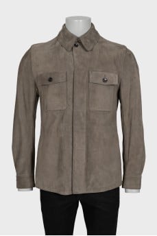 Men's straight-cut shirt with patch pockets
