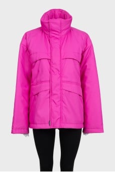 Pink oversized down jacket