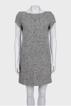 Tweed dress with short sleeves