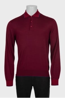 Men's cashmere and silk button-down jumper