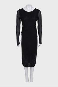 Black maxi dress with tie slits