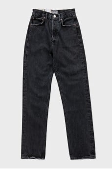 Dark gray straight fit jeans with tag