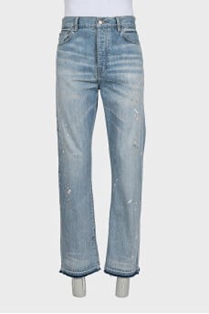 Men's wide-leg jeans with embellishments