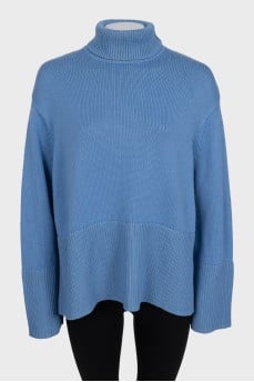 Light blue oversized sweater with slits