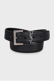 Cassandre leather belt with signature buckle