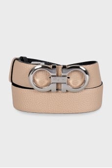 Beige Gancini belt