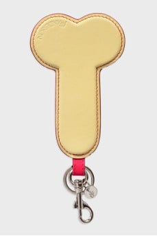 Leather keychain with a decorative pattern