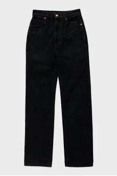 Black straight fit high-waist jeans