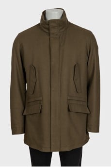Men's green cashmere coat