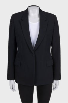 Straight-cut wool jacket with a button