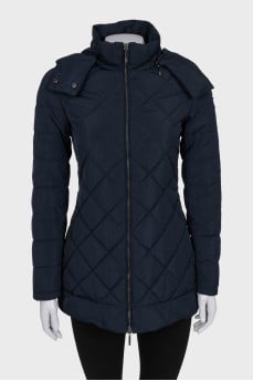 Blue quilted fitted jacket