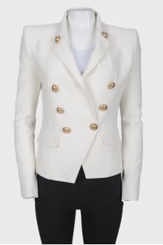 White jacket with golden buttons