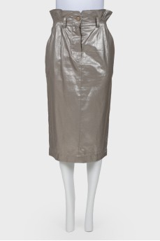Silver straight skirt