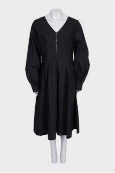 Black V-neck dress with tag