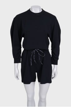 Fitted jumpsuit with shorts with tag