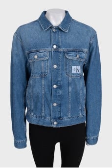 Regular fit denim jacket with tag