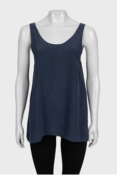 Blue silk T-shirt