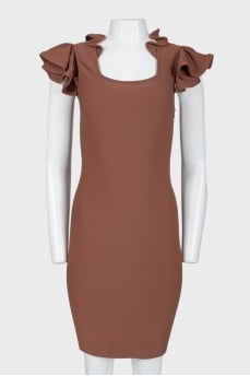Brown viscose dress