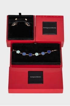 Rose gold bracelet and earring set
