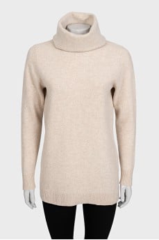 Beige turtleneck sweater