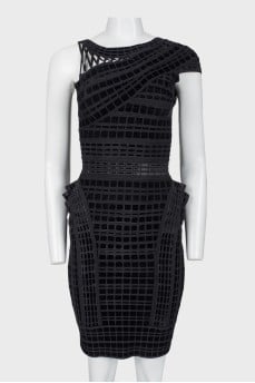 Dress with velvet inserts