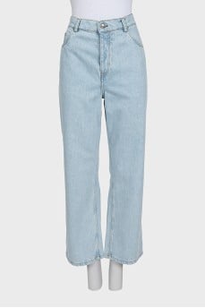 Light blue straight leg jeans with tag