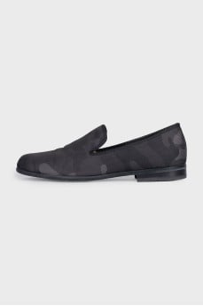 Men's black military print shoes