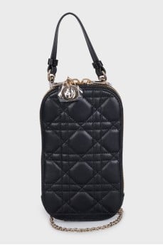 Black leather Call'in Dior bag with tag
