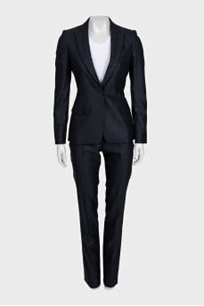 Pinstripe wool trouser suit