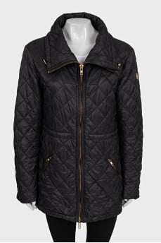 Quilted straight-cut jacket with gold-tone hardware