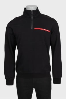 Men's sweatshirt with a logo and zipper