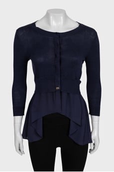 Dark blue cardigan with logo