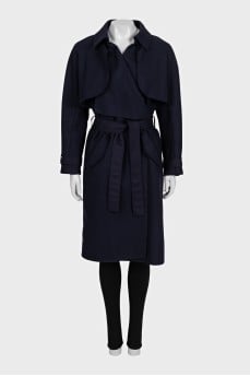 Blue wrap coat