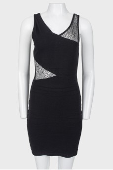 Black dress with lace inserts