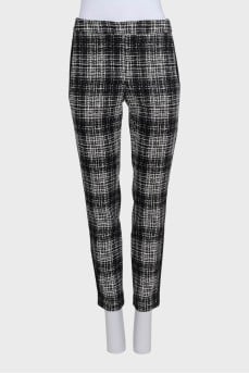 Black and white printed trousers