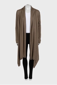 Brown silk and cashmere cardigan